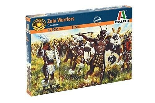 ITALERI 6051 1/72 Zulu Warriors 48 Unpainted Plastic Figures FREE SHIP