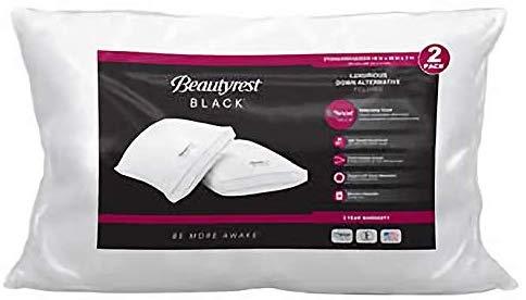 Beautyrest Black Pillows, 2-Pack Standard Queen