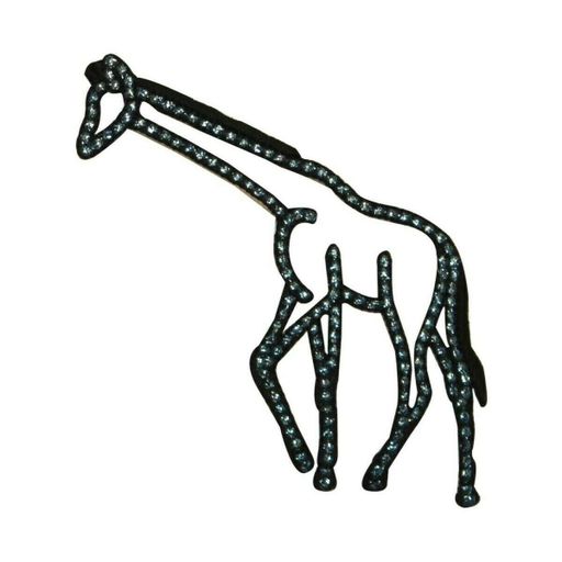 ID 0700 Giraffe Shiny Outline Patch Wild Life Zoo Embroidered Iron on Applique