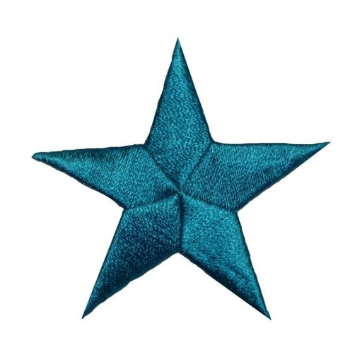 ID 3439 Teal Star Patch Symbol Space Night Sky Embroidered Iron on Applique