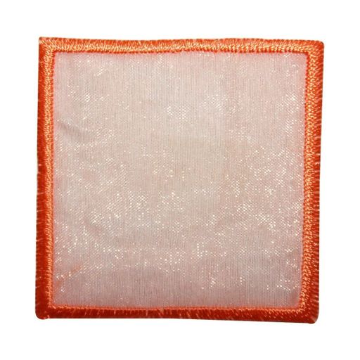 ID 8835 Orange Lace Square Patch Badge Shape Cover Embroidered Iron on Applique