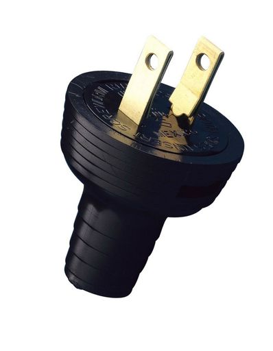 Leviton 48642 000-000 Non-Polarized Round Handle Plug, 125 V, 15 a, 2 P, 2 W.