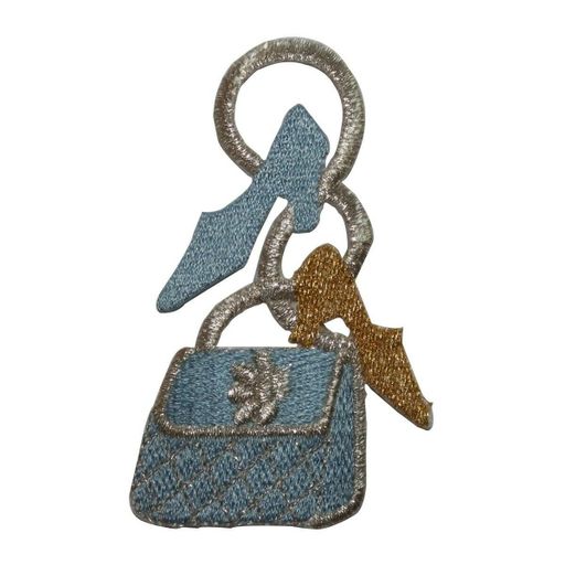 ID 8306 Purse and Shoes Chain Patch Heels Fashion Embroidered Iron on Applique