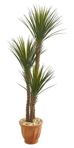 Yucca Rostrara Artificial Tree in Terracotta Planter [ID 3828187]