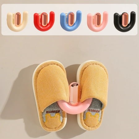 Japanese Style No-Drill Wall Mounted Slipper Rack  Strong Suction Cup Hook Drainage Storage Rack with Removable Design  for Bathroom Toilet Entryway S
