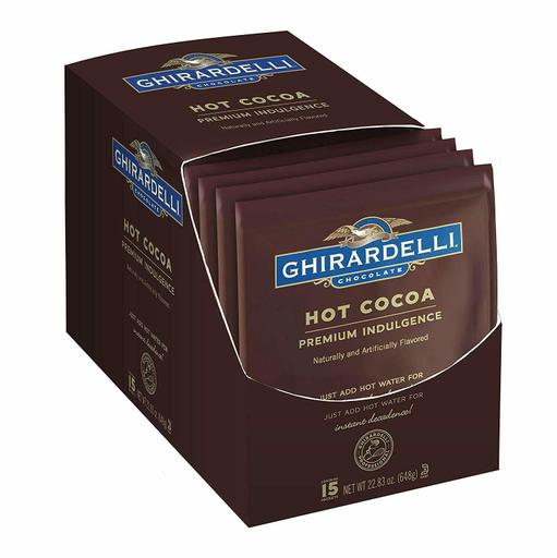 Ghirardelli Premium Hot Cocoa Double Chocolate 1.5-Ounce Envelopes Pack of 15