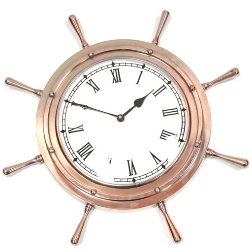 Aluminum Ship Wheel Clock (7082)  18