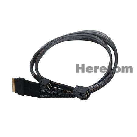 For MINI Slim SAS SFF-8654 8I to 2x MiniSAS HD SFF-8643 50CM 12G/6G/PCIe 4.0 NVMe Cable for SlimSAS /HBA Card