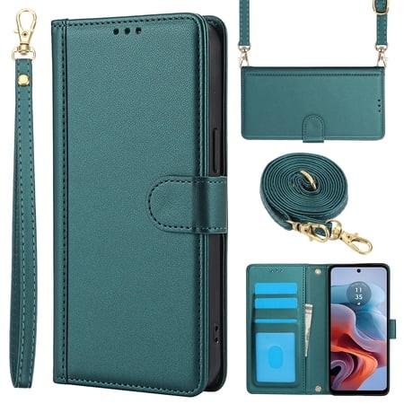 Allytechgroup Wallet Phone Case for Google Pixel 9 / 9 Pro  Built-in Credit Card Slot Shoulder Strap Wrtst Strap PU Leather RFID Blocking Shockproof F