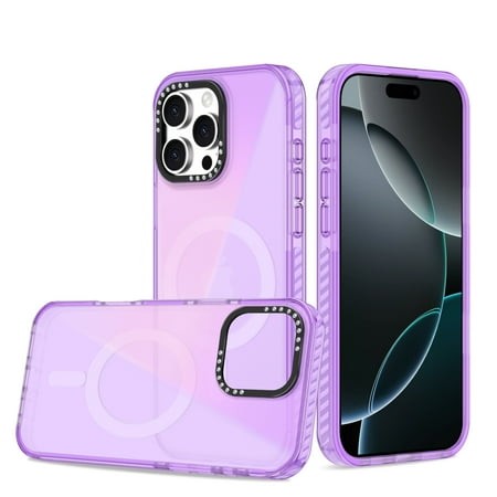 Magnetic Case for iPhone 15  Compatible with MagSafe Charging Soft TPU Bumper Slim Shockproof Protective Cute PC Back Cover for iPhone 15  Diamond Met