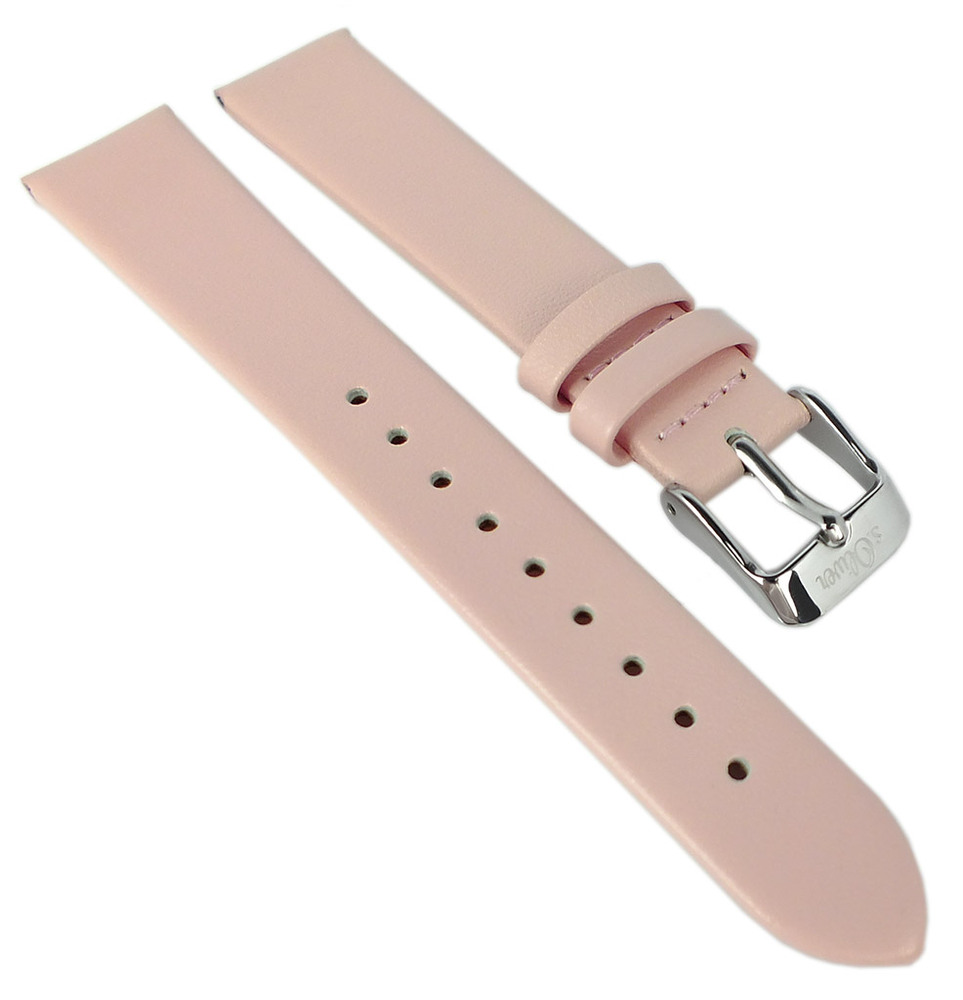 S.Oliver Ersatzband 16mm Leder Band Rosa Glatt Flach So-3443-Lq Uhrenarmband