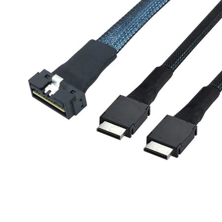 For PCI-E SAS 4.0 LP Low Profile SFF-8654 8i 74pin to Dual 2X 8611 4i 38Pin Server Graphics Card Cable