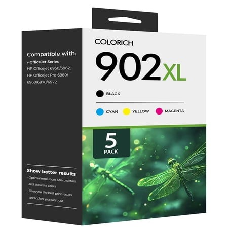 902 902XL Ink Cartridges Compatible for 902XL 902 5 Pack for OfficeJet 6968 6978 6970 6971 6974 6975 6979 6960 6961 6963 6964 6965 6966 6950 Series Pr