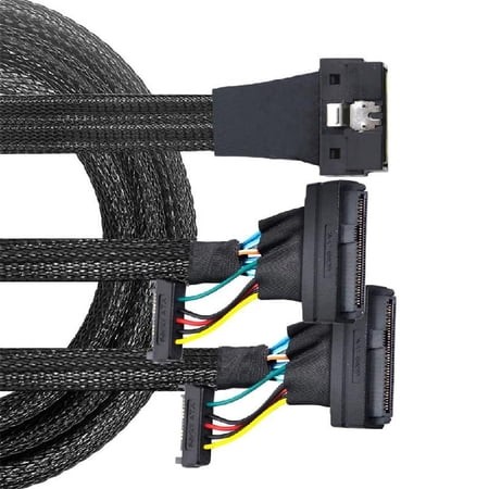PCIE Slimline Scoopproof SFF-8654 8i to 2X SFF-8639 with 15P Power