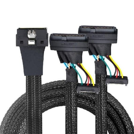 NVME PCIe SSDs Cable SFF 8654 8I to 2x SFF 8639 Adapter with 15P SATAs Power
