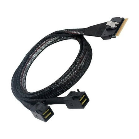 SFF-8654 8i to Double SFF-8643 Data Cable Support SAS4.0 Fast Speed for Server Storage Connection
