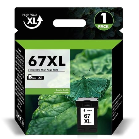 67XL Ink Cartridges Compatible with 67 67XL for OfficeJet 2755e 2755 4155 2722 2723 2724 2725 2732 Envy 6055 6455 6458 6475 Printer Ink (1 Pack Black)