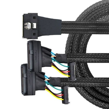 KUFptva PCIE NVME PCIe HDDs Cable SFF 8654 8I to 2x SFF 8639 Adapter 24Gbps for Internal Connection
