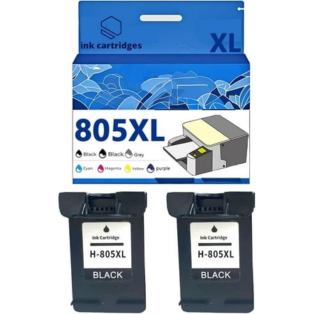 805 805XL Ink Cartridges Compatible for HP 2720 2722 2723 2330 1212 1210 2332 2729 Inkjet Printers  Leak-Proof Design Crisp Printing