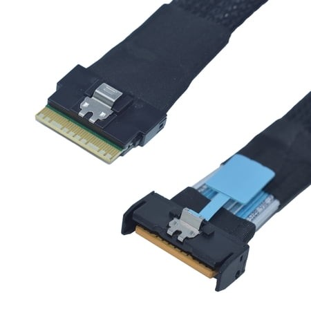 LetLinkSo PCIe 5.0 MCIOx8 74Pin to Slim SAS SFF-8654 8i Cable for Server Backplane  1.6ft (50cm)