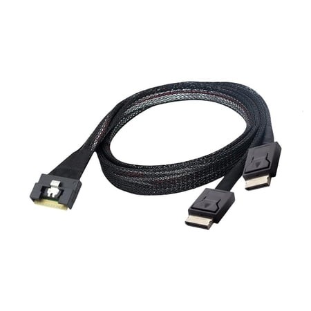 YIGSECU Computer Server Data Cable SFF 8654 8i to 2x SFF 8611 4i Conversion Extension Cable Protections Tested