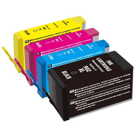 Ink Compatible Ink Cartridge Replacement for 902 XL 902XL (4 Pack) with Advanced Chip Technology to Use with Officejet Pro 6974 6968 6978 6975 6960 Of