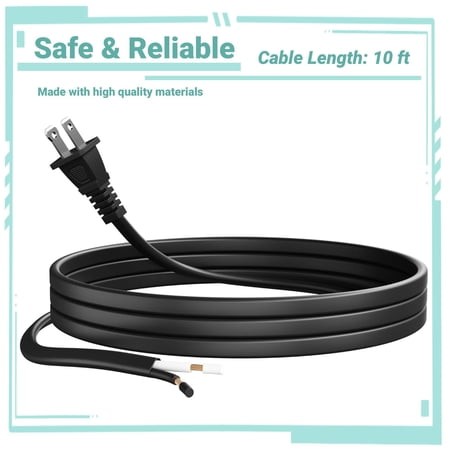 Yolmary 10ft 18AWG AC Power Cord Compatible with Black and Decker 5036 5036K 5065 5070 5070K 5072 5072K 5075