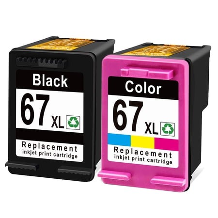 Replacement 67XL 67 XL High Yield Ink Cartridge Compatible for DeskJet 2755 2725 2723 2722 1255 4152 4155 Envy Pro 6458 6455 6052 Printer