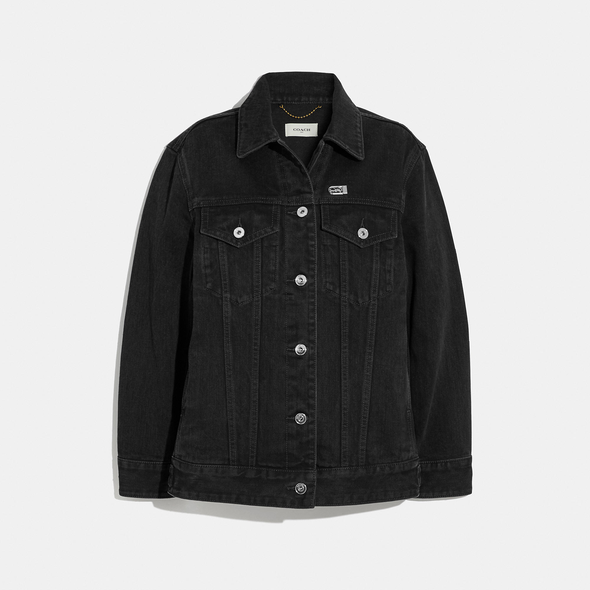 Denim Jacket in Black - Size 08