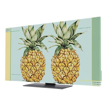TV Cover Indoor  Summer Pineapple Stretch TV Dust Cover Television Screen Protector  Yellow Blue Green Striped Geometric Elastic Polyester Display Cov