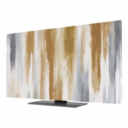 TV Cover Indoor  Brown Gray Stretch TV Dust Cover Television Screen Protector  Vintage Abstract White Ombre Texture Elastic Polyester Display Covers  