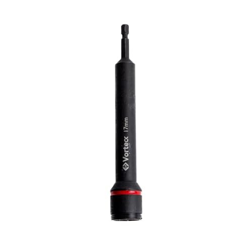 C.K Tools Vorteck Extra Deep 17mm Nut and Bolt Driver, 152mm Long Reach with 100mm Pass Through Depth, 1/4 Inch Hex Quick Lock Shank, 50BV30 Steel Imp