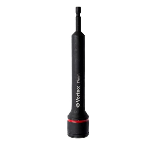 C.K Tools Vorteck Extra Deep 19mm Nut and Bolt Driver, 152mm Long Reach with 100mm Pass Through Depth, 1/4 Inch Hex Quick Lock Shank, 50BV30 Steel Imp
