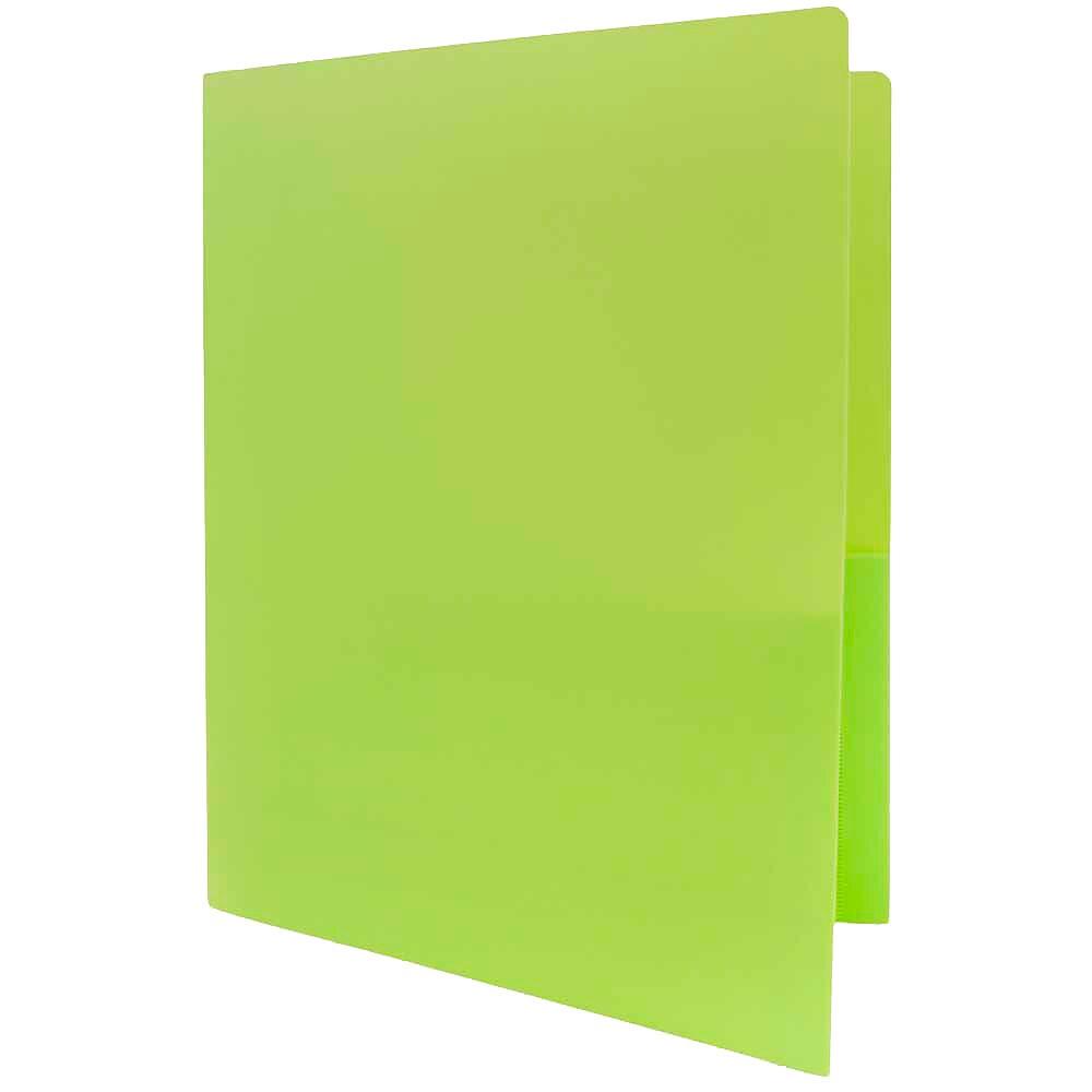 JAM PaperMD – Chemise De Présentation En Plastique Robuste à 2 Pochettes, 9 X 12 Po, Vert Lime, 108/paq., 108 Par Boîte thumbnail