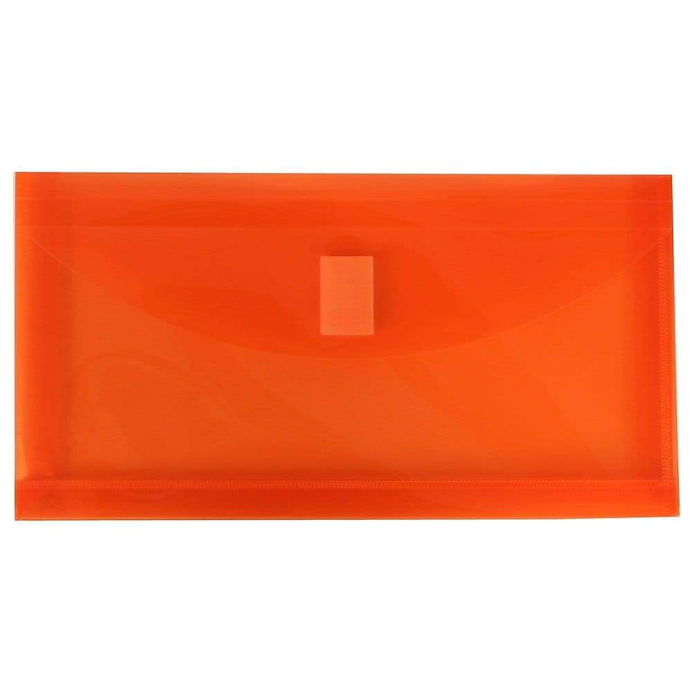 JAM Paper #10 Plastic Envelopes with VELCRO Brand Closure, 1 Expansion, 5.25 X 10, Orange Poly, 108 Pack (921V1ORB)