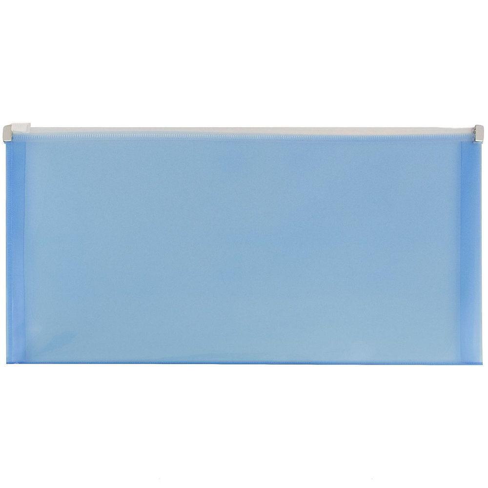 JAM Paper Enveloppe Pochette En Plastique N° 10, Fermeture à Glissière, 4,75 X 9,5 (po), Bleu, 108/paq., Paquet De 108, Blue