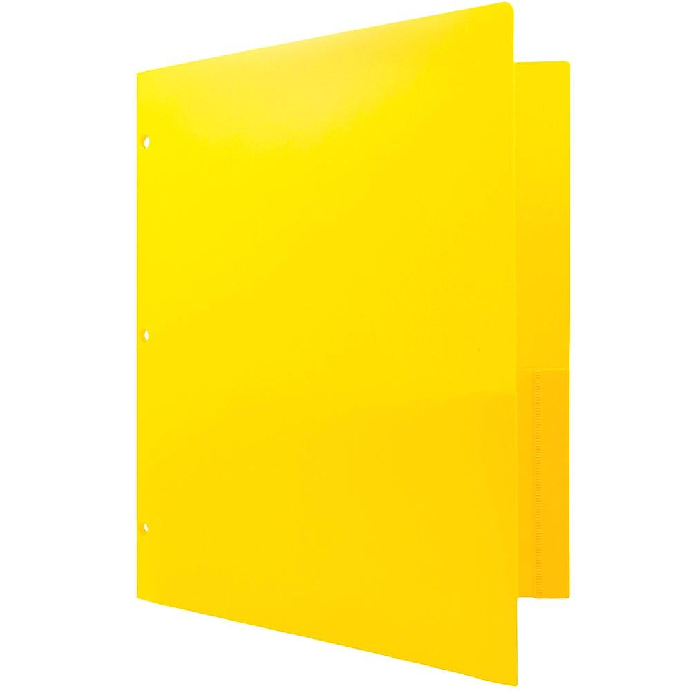 JAM PaperMD – Chemise Scolaire En Plastique à 3 Trous, 9 1/2 X 11 1/2 (po), Jaune, 108 Par Boîte thumbnail