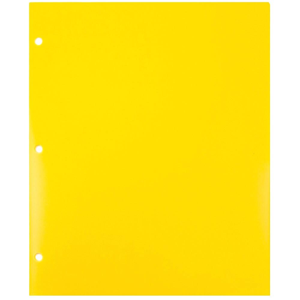 JAM PaperMD – Chemise Scolaire En Plastique à 3 Trous, 9 1/2 X 11 1/2 (po), Jaune, 108 Par Boîte thumbnail