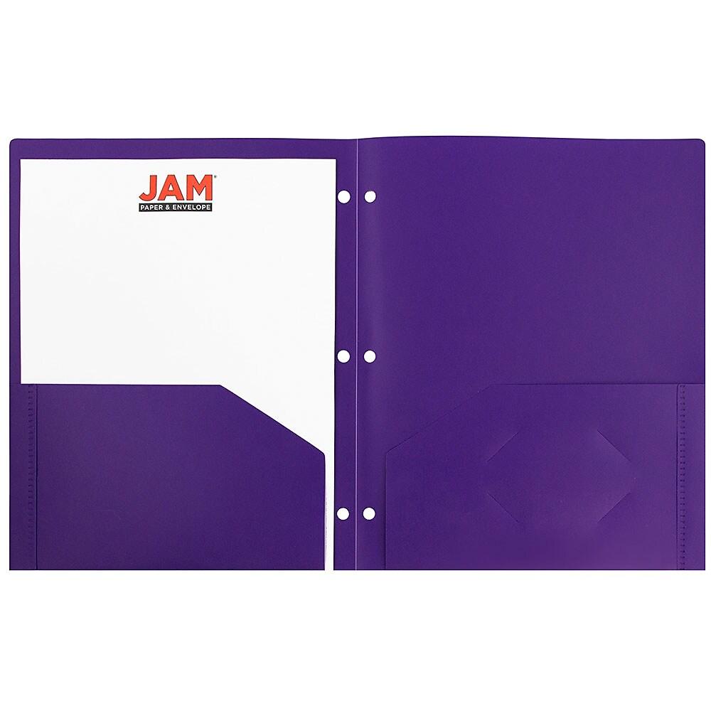 JAM PaperMD – Chemise Scolaire à 3 Trous, En Plastique, 9 1/2 X 11 1/2 (po), 108 Par Boîte thumbnail