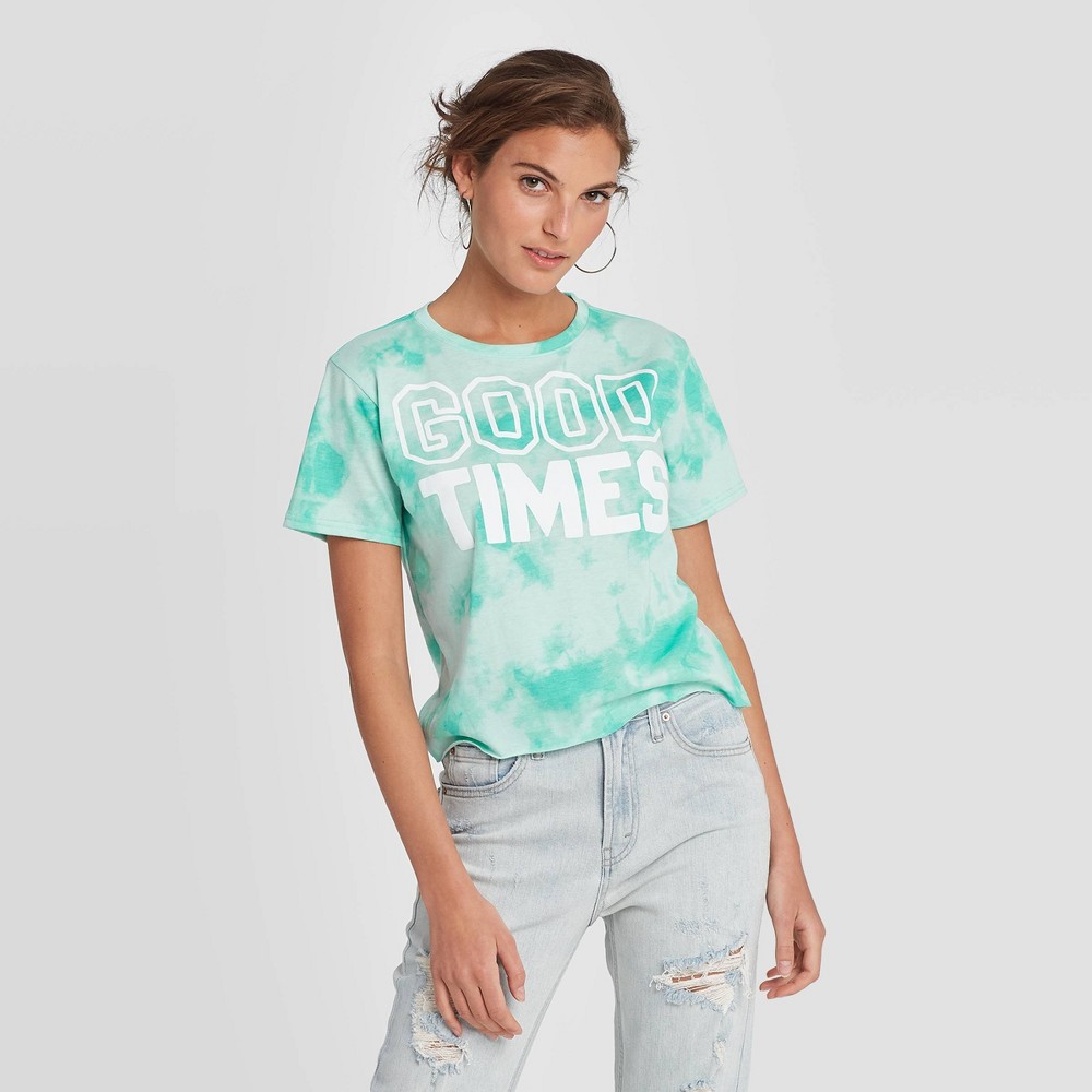 Women's Good Times Short Sleeve Graphic T-Shirt - Modern Lux (Juniors') - Mint XS, Green