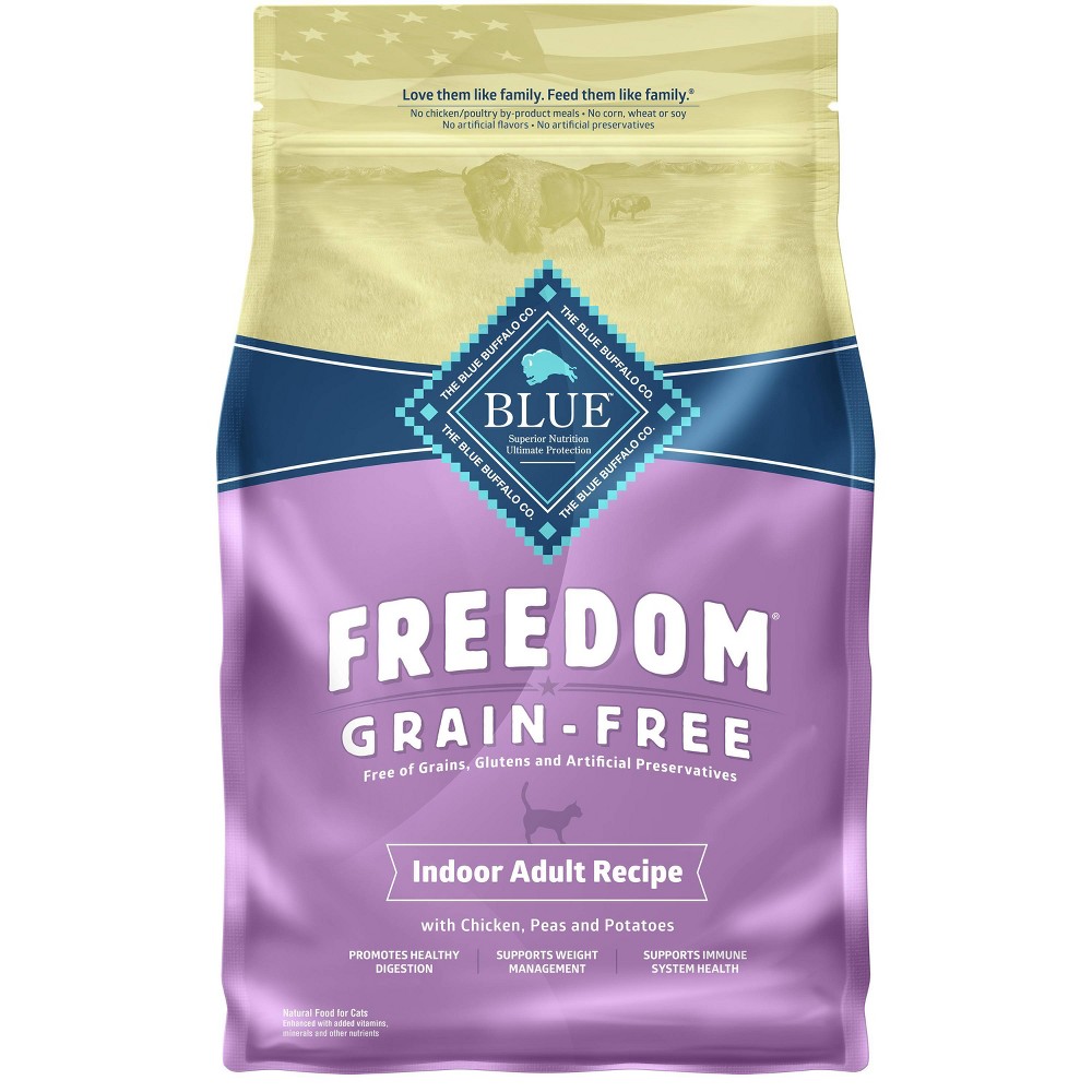 Blue Buffalo Freedom Grain Free Indoor with Chicken, Peas & Potatoes Adult Premium Dry Cat Food - 4lbs