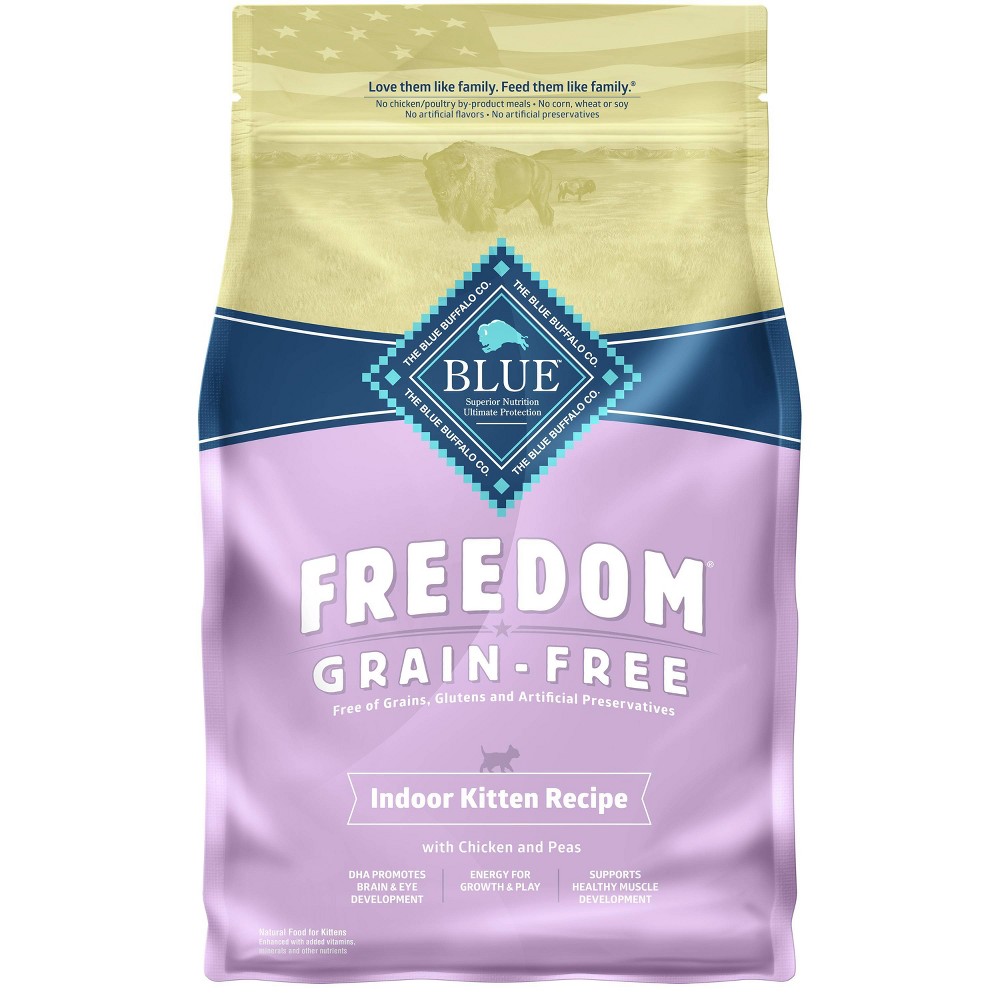 Blue Buffalo Freedom Grain Free Indoor with Chicken, Peas & Potatoes Kitten Premium Dry Cat Food - 4lbs