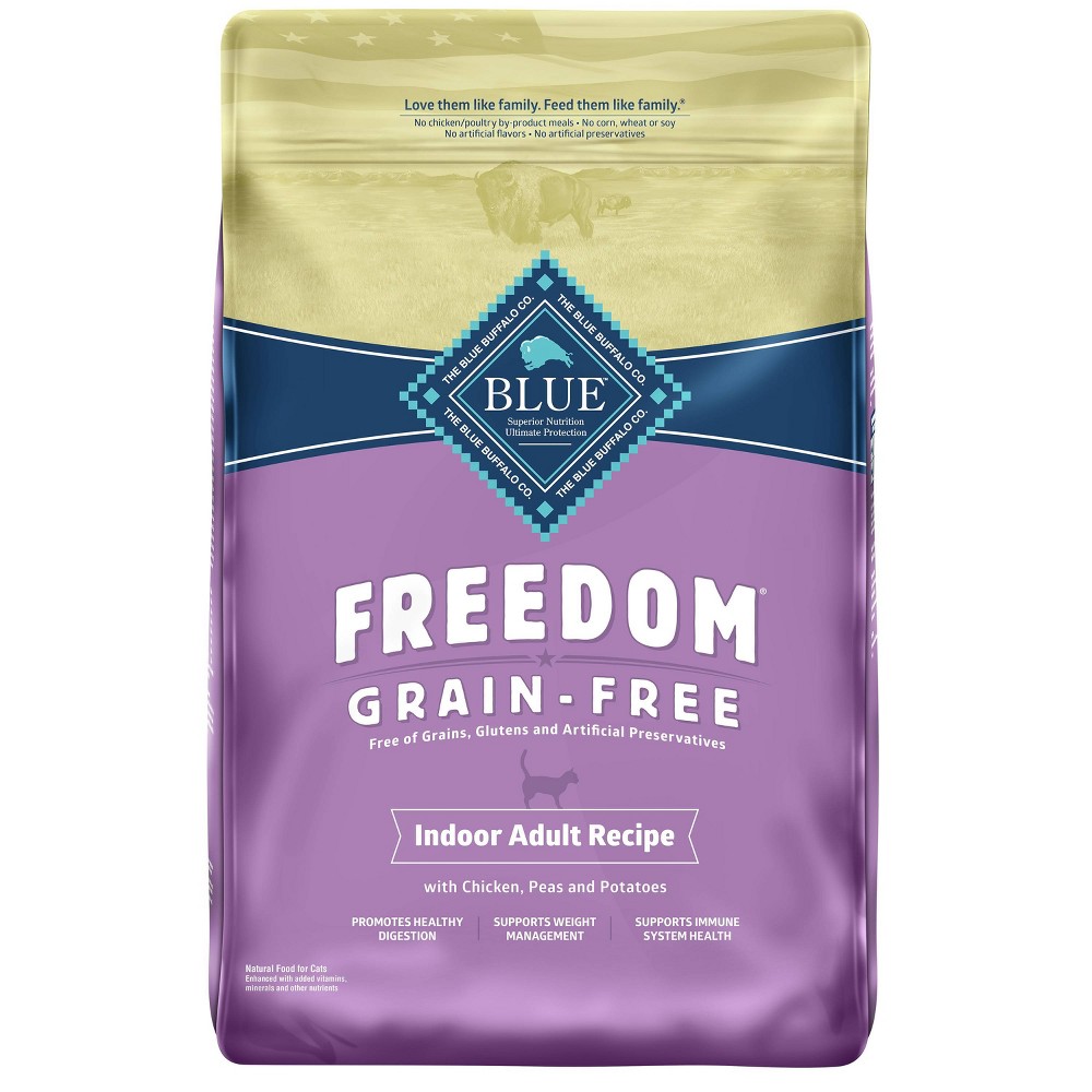Blue Buffalo Freedom Grain Free Indoor with Chicken, Peas & Potatoes Adult Premium Dry Cat Food - 9.5lbs