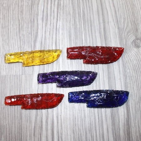 5 Small Glass Ornamental Knife Blades #9764 Mountain Man Knife