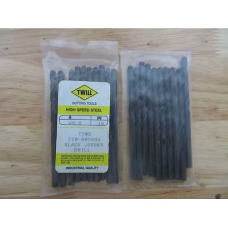 CIRCLE- 10 Pcs Twill Wire Gauge Number #8 Jobber Length Black Oxide Twist Drills Brazil