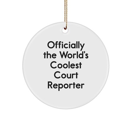 Funny Court Reporter Gifts for Court Reporters - Officially the World S Coolest Court Reporter Circle Ornament  White Christmas Unique Gifts from the 