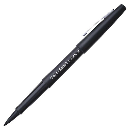 Paper Mate Flair Felt Tip Pens, Medium Point, Black, Pack of 36