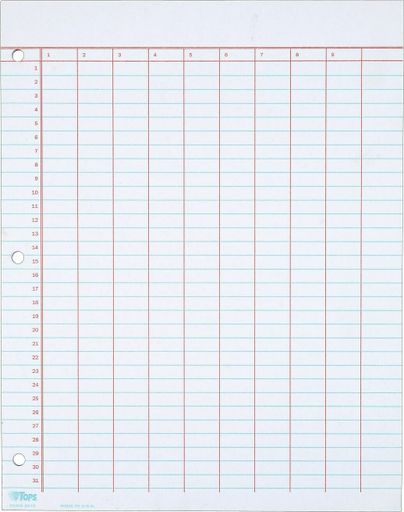 TOPS Data Notepad, 8-1/2 X 11, White, 50 3619