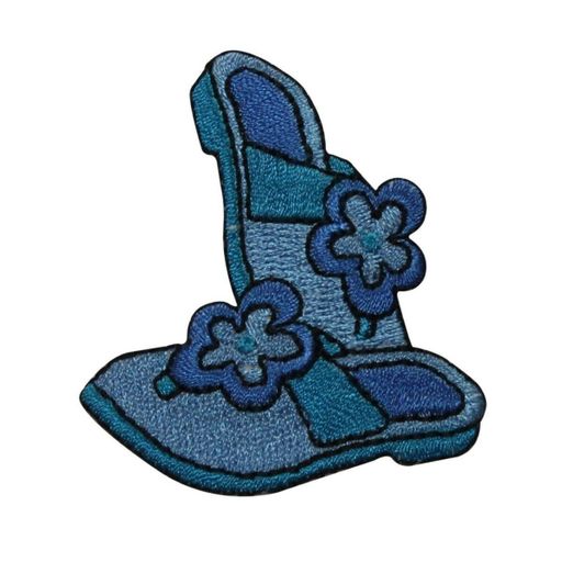 ID 7796 Blue Flower Sandals Patch Thong Shoe Fashion Embroidered IronOn Applique