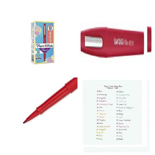 Paper Mate Flair Felt Tip Pens, Medium Point (0.7mm), Red, 12 12-Count, Red